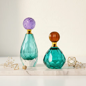 Botellas de Perfume de Cristal de Lujo de 50ml/100ml, Recargables, Ecológicas, con Forma Grabada, Estilo Moderno, Caja de Regalo para Bodas - Product Image 2