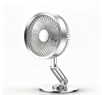 Ventilateur de bureau flexible en alliage, réglable, pliable, rechargeable, portable, avec support pour téléphone portable, pour bureau et maison, OEM