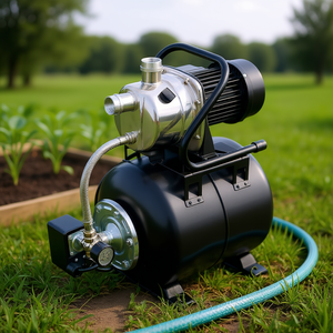 Pompe à eau automatique 1,6 CV avec tête en acier inoxydable pour puits peu profond, réservoir de pression pour l'irrigation de la maison, du jardin, de la pelouse et de la ferme - Product Image 2