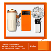 Tasse à café de luxe personnalisable ventilateur pliable Logo d'entreprise coffret cadeau promotionnel pour le bureau personnalisation en usine