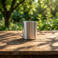 Mug à café moderne en acier inoxydable double paroi 220 ml – Écologique, idéal pour le bureau, les fêtes et les voyages