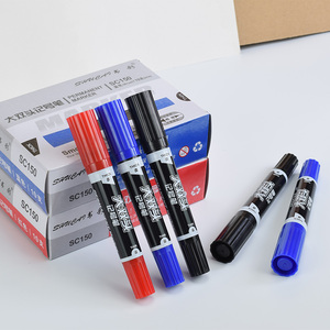 <span class=keywords><strong>Marcadores</strong></span> Personalizados al por Mayor, Marcador Permanente de Doble Punta, de Gran Capacidad, en Plástico, Rojo, Negro y Azul - Product Image 3