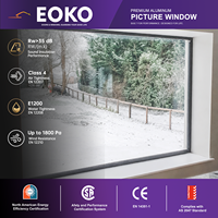 Fenêtre panoramique en aluminium à double vitrage EOKO, norme américaine, revêtement Low-E, insonorisée, fenêtres fixes en aluminium pour projets résidentiels
