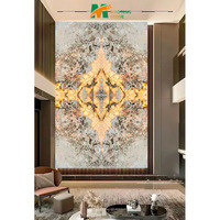 Brésil vente en gros moderne poli luxe blanc naturel Patagonie panneau mural translucide Pandora dalles de marbre