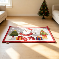 Maßgefertigte Weihnachtsmann-Bedruckte Fußmatte Rutschfest Absorbierend Dekorativer Feiertagsteppich für Eingang Weihnachtsgeschenk Bodenteppich