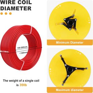 Distributeur de câbles JH-Mech Caddy de câbles à 4 bobines avec roues Distributeur de bobines de fil métallique - Product Image 5