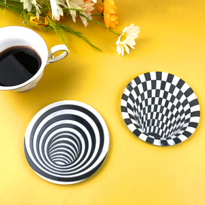 DM427 Visual Trap Spiral geometrie Rund kreis Getränke becher Matte Tablett Untersetzer Board Epoxid form Harz Silikon - Product Image 1