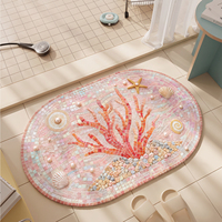 Tapis de salle de bain de style océanique luxueux et rêveur, antidérapant, séchage rapide, tapis en cuir Nappa, tapis de bain absorbant l'eau