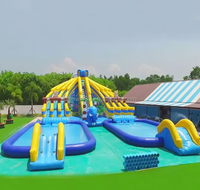 Parcours d'obstacles aquatiques gonflables commerciaux, ensembles de parcs aquatiques gonflables, jeux aquatiques gonflables