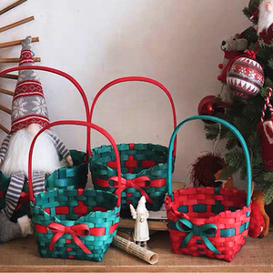 Giỏ quà bằng gỗ dệt xếp chồng, giỏ đựng đồ nhỏ, hộp kẹo tròn, giỏ quà tái sử dụng cho bé - Product Image 4