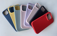 WOWCASE-Coque en silicone pour iPhone avec logo personnalisé Coque arrière en silicone liquide en microfibre pour iPhone 14 13