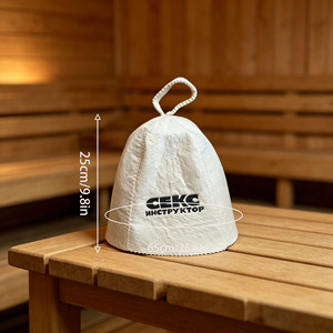 Chapeau de sauna en laine brodée de dessins animés <span class=keywords><strong>CEKC</strong></span>, doux et réutilisable, protège votre tête des blessures - Product Image 1