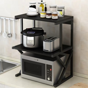 Usine <span class=keywords><strong>Pas</strong></span> <span class=keywords><strong>Cher</strong></span> Cuisine Four À Micro-ondes Étagère Télescopique Comptoir Cuiseur À Riz Multi-Couche Étage Four Rack Cuisine Étagère De Rangement - Product Image 2