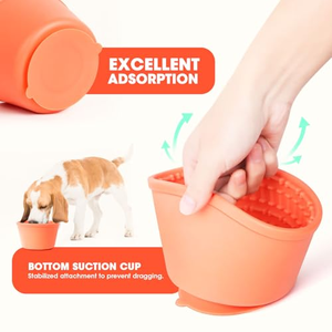 NOUVEAU 2024 Bol d'alimentation lente anti-déversement rond de haute qualité, distributeur d'eau 2-en-1 pour chien avec ventouse - Product Image 3