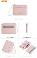 Baellerry dompet kecil wanita, desain baru modis dompet ramping lipat dua untuk wanita dompet koin ritsleting dengan gelang