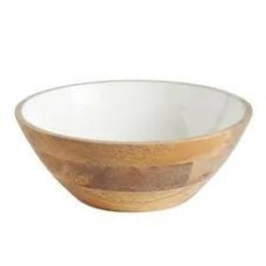 Tazón de madera con forma redonda, tazón de servicio decorativo pulido de madera, acabado de color marrón, nuevo diseño - Product Image 5