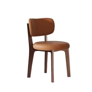 Silla de Comedor Nórdica Crema Retro Wabi-Sabi de Madera Maciza con Cojín de Tela, Disponible <span class=keywords><strong>en</strong></span> Varios Colores para Hogar, Cafetería, Restaurante L097 - Product Image 2