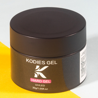 KODIES GEL 30g Gel dur transparent pour ongles, gel de construction, extension, acrylique, manucure, logo/marque personnalisé, OEM, fournitures pour l'art des ongles