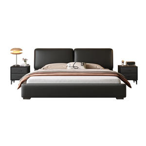 Italian Minimalist Leather <b>Bed</b> 1.8m Upholstered Storage <b>Bed</b> Master Bedroom Double <b>Bed</b> - Product Image 5