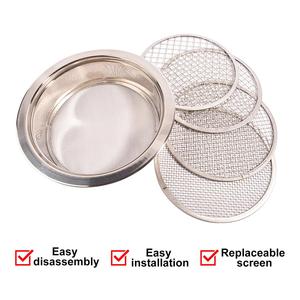 Tamis de jardin rond en acier inoxydable, tamis à terre, <span class=keywords><strong>sable</strong></span> <span class=keywords><strong>et</strong></span> roches, classeur de compost, tamis à mailles pour rempotage de jardin - Product Image 2