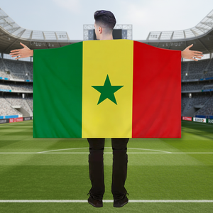 Bandera de Senegal con Mangas de Chal para el Partido de Fútbol 2026, Banderas Senegalesas de 3x5 Pies, Bandera para Ventana Exterior y Pancarta para Cubrir el Automóvil - Product Image 1