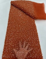 Chic Designs Appliqued Dentelle Tissu Paillettes Scintillantes Perles Dentelle Matériel pour Robes De Soirée