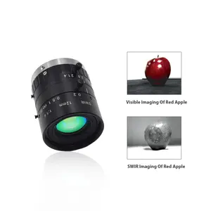Lensa infra merah SWIR kamera Visual, panjang fokus 50mm c-mount distorsi rendah lensa infra merah gelombang pendek untuk InspectionVT-LEM5020SWIR Visual