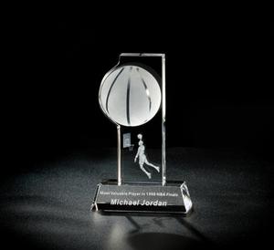 Puente pequeño Premio de cristal K9 de alto grado Copa de trofeo de baloncesto de diseño personalizado Forma personalizada Medalla y placa en blanco - Product Image 4