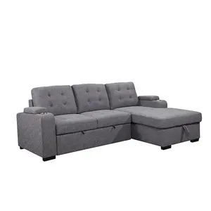 Fabriek Leverancier Slaapbank Chaise Lounge Seat Hoekbank Nieuwe Ontwerp Functionele Bedden Sofa Met Opslag