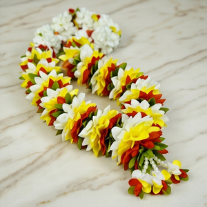 Guirnalda de Flores Artificiales Blancas, Amarillas y Rojas, Decorativa, Colgante, para Bodas, Festivales, Templos, Decoración Floral para el Hogar - Product Image 1