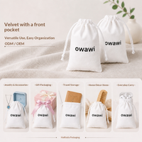 Sac à cordon en velours avec logo personnalisé pour parfum, bijoux, cadeau de mariage, fermeture éclair, motif floral, pochette cosmétique, sacs écologiques