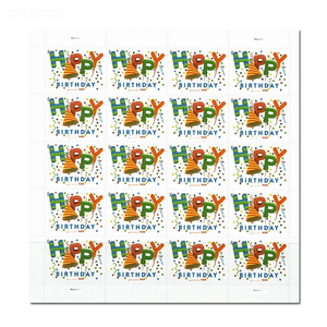 Timbres postaux imprimés, grands, noirs, australiens, avec motifs d'états, d'amour, de drapeaux, de USA, et thèmes joyeux anniversaire 2021 et animaux de compagnie, pour commande et vente, avec option de revue, célèbres, pour l'occasion de l'anniversaire - Product Image 4