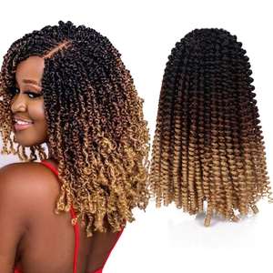Extensions de <span class=keywords><strong>cheveux</strong></span> synthétiques bouclés en crochet de 8 pouces, tresses jumbo, <span class=keywords><strong>cheveux</strong></span> torsadés nubiens, <span class=keywords><strong>cheveux</strong></span> torsadés en spirale - Product Image 1