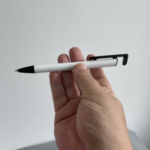 Stylos à bille vierges en aluminium blancs pour sublimation et impression intégrale, avec film rétractable pour cadeaux personnalisés - Product Image 2