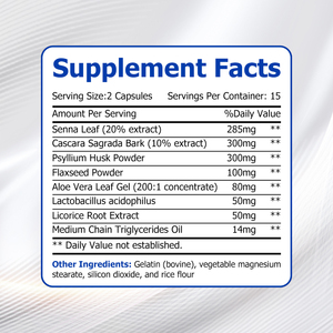 Cápsulas de Limpieza de Colon y Desintoxicación con Hoja de Senna, Directo de Fábrica, Apoyo a la Digestión Saludable, Salud Digestiva, Cápsulas de Desintoxicación - Product Image 2