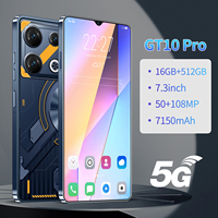 Teléfono GT10 Pro 5G con Batería de Larga Duración de 7000 mAh, Pantalla LED de 7.3 Pulgadas y 120 Hz, Cámara IA de 108 MP, 16 GB + 1 TB, Doble SIM + TF, Carga Rápida de 50 W, Voz