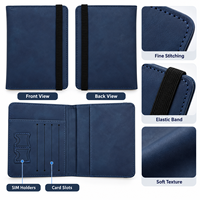Portefeuille de voyage en cuir PU avec porte-cartes, sangle élastique, emplacements pour cartes SIM, poches, idéal pour les voyages, aéroports, vacances, taille personnalisée, vente en gros, OEM