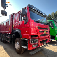 Экспортный китайский самосвал SINOTRUK HOWO 64, дизельный, б/у, с левым рулем, 375/450 л.с., с большим насосом, задней разгрузкой, тяжелый самосвал-дампер