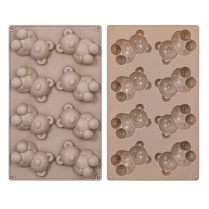 Molde para Pastel en Forma de Oso de 8 Cavidades de la Fábrica SILIKOLOVE, Certificado LFGB, Grado Alimenticio, Antiadherente, Libre de BPA, Moldes de Silicona para Pastel de Mousse - Product Image 3