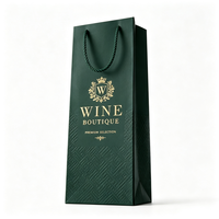 Sac à vin en papier écologique fabriqué avec du papier kraft recyclable, texture premium pour l'emballage de bouteilles en cadeau