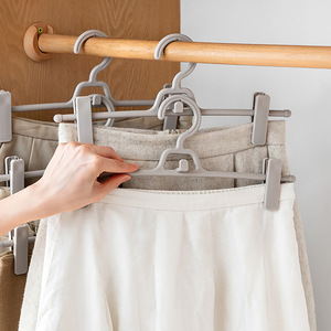 Superimposed <strong>Telescopic</strong> Plastic Trouser Hanger Household Multi-Functional Anti-Slip Pants Storage Seamless <strong>Clothes</strong> Racks <strong>Rails</strong> - Product Image 2