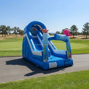 Château gonflable de haute qualité sur le thème de l'océan, parc d'attractions gonflable pour enfants, trampoline gonflable <span class=keywords><strong>avec</strong></span> toboggan, <span class=keywords><strong>location</strong></span> pour fêtes - Product Image 1