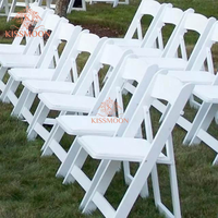 Chaises pliantes en plastique blanc modernes pour événements, pour mariage et fête en plein air