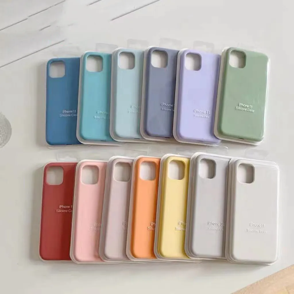 Capa de silicone para celular Apple iPhone 11 12 13 14 15 Pro Max Mini 7 8 6s Plus X Xs Max 5 Capa à prova de choque