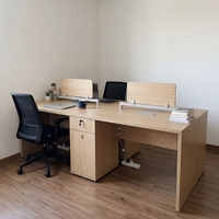 Bureau double extra long en bois pour deux personnes avec tiroirs verrouillables, table d'ordinateur de bureau