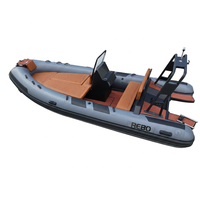 Bateau pneumatique rigide en aluminium Sport 16ft RIB520 à coque en V profond, bateau de pêche pour 8 personnes, puissant, à vendre