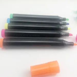 6 네온 색상 클래식 잉크 습식 지울 수있는 유리 네온 보드 마커