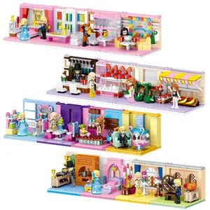new Windsor Castle Children's Intelligence Building blocks for girls Department store supermarket department store block toys