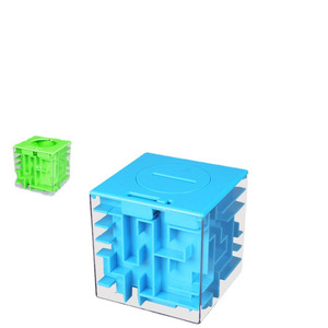 Hucha laberinto 3D verde cuadrada para niños de 4 a 7 años, juguete educativo, rompecabezas de bola rodante, alivio del estrés - Product Image 2