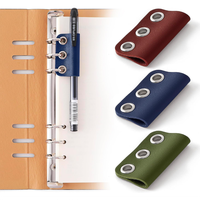 Porte-stylo pour classeurs et carnets, clip à stylo ultra-fin en cuir PU, idéal pour les cadeaux de rentrée scolaire